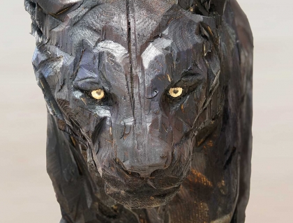 Black Walking Panther, detail - Jürgen Lingl-Rebetez - Leonhard's Gallery