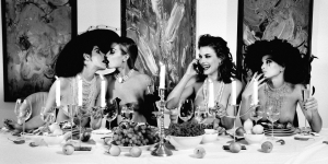 4 woman at dinner - Marc Lagrange - Leonhard's Gallery